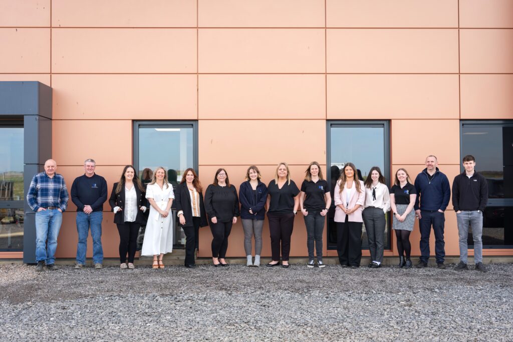 Sustainability in Construction Trades Awards finalists, KR Group, pictured standing outside offices in Newburgh, Aberdeenshire.