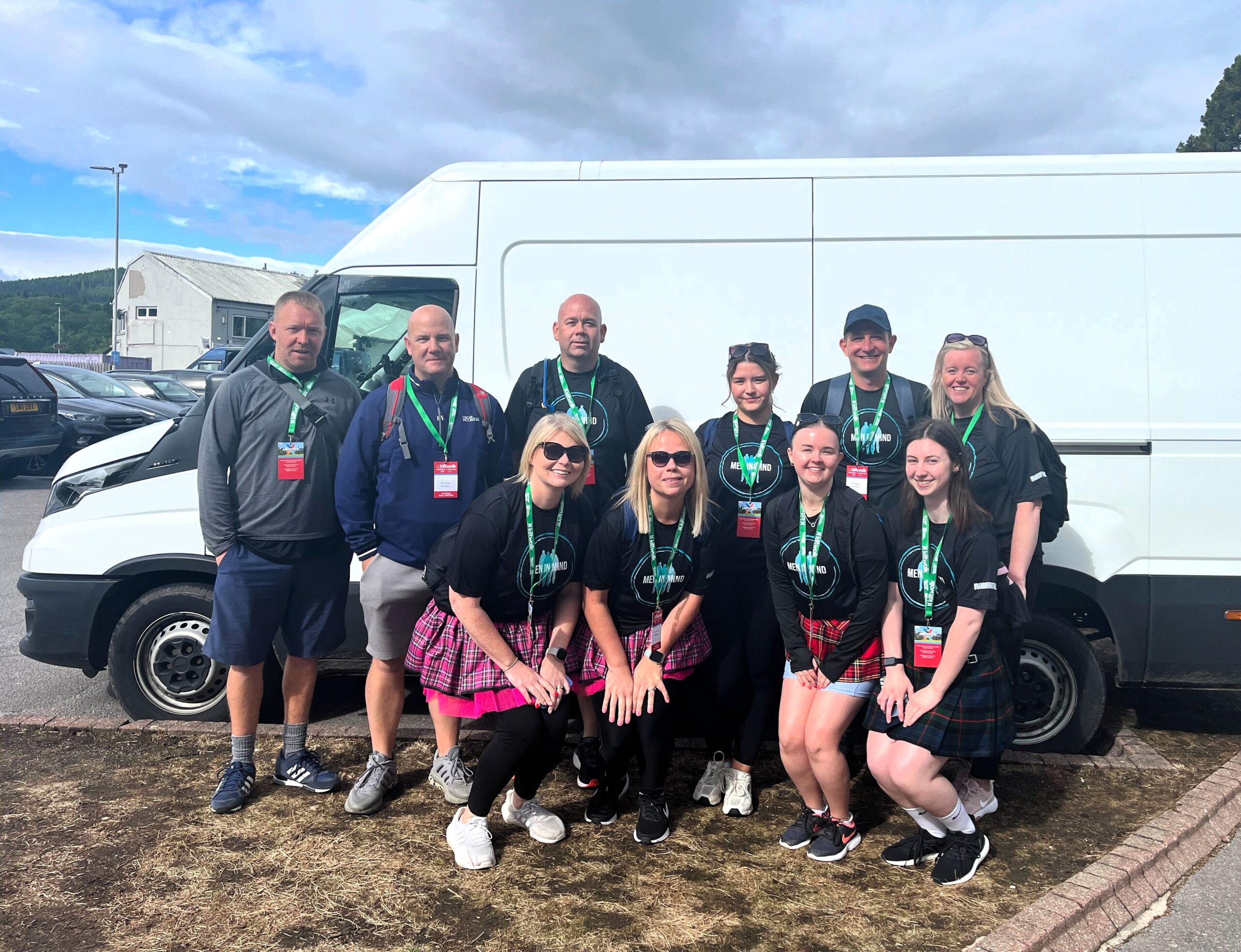 Group photo of KR Group Scotland team members at the Aberdeen Kiltwalk.